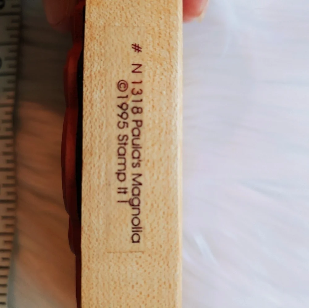 Wood Rubber Stamp Magnolia Floral 2 pcs